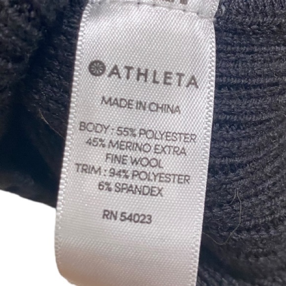 ATHLETA Mesa Hybrid‎ T-Neck Black Sweater size Small EUC - Picture 5 of 7